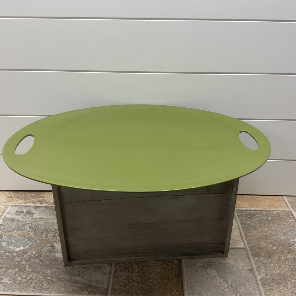 Room Essentials Olive Green Melamine Oval Serving Tray with Handles 17.5x13.5